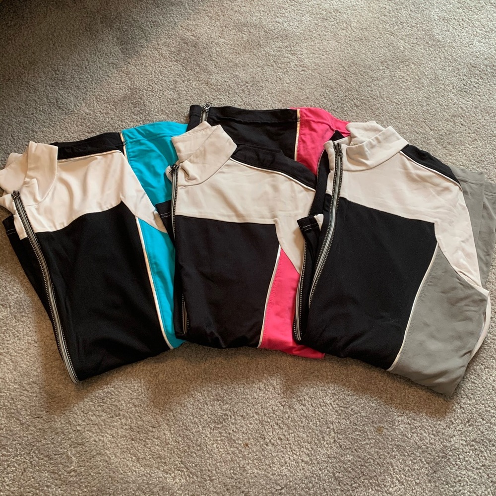 Three Pack Long Stretch Zip Collared Zip Pockets … - image 2